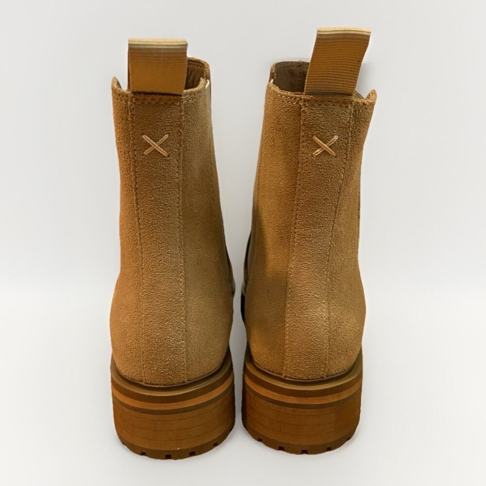 Quince Suede Chelsea Boot Women's 7 Desert Brown Lug Sole Pull On Classic - Picture 4 of 10